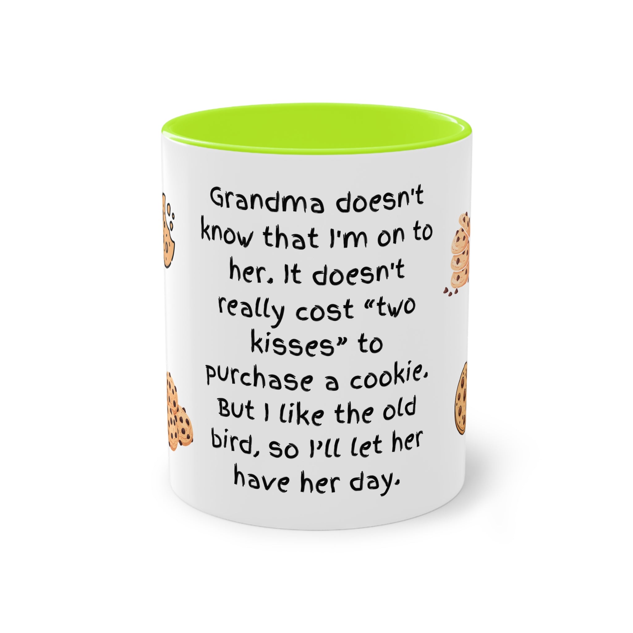 Funny Grandma Cookie Quote Mug – Two-Tone 11oz Coffee Cup