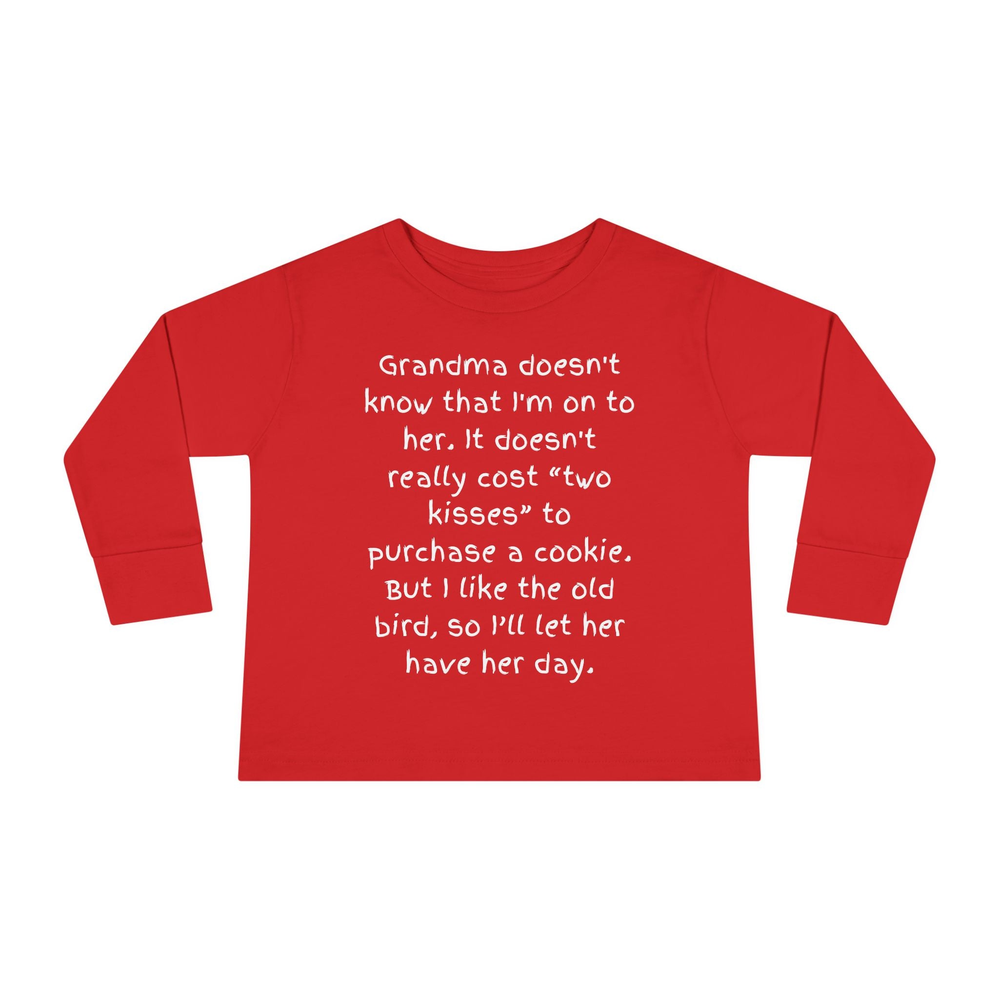 Toddler Long Sleeve Tee — "Grandma Doesn’t Know" Cute Quote Kids Shirt