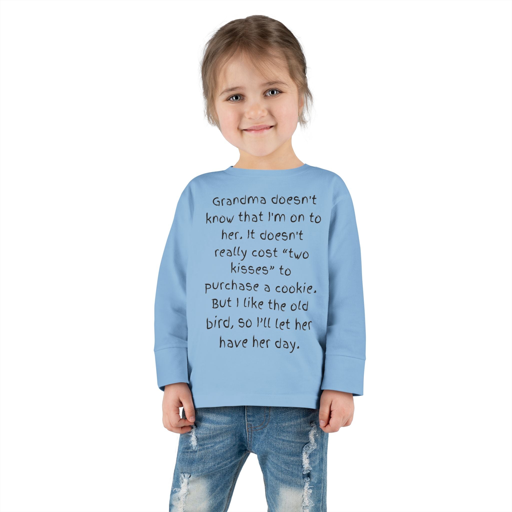 Toddler Long Sleeve Tee — "Grandma Doesn’t Know" Cute Quote Kids Shirt