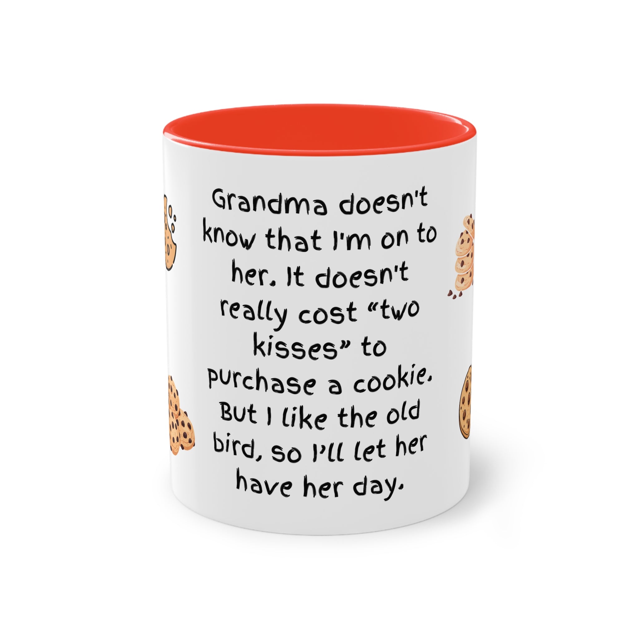 Funny Grandma Cookie Quote Mug – Two-Tone 11oz Coffee Cup