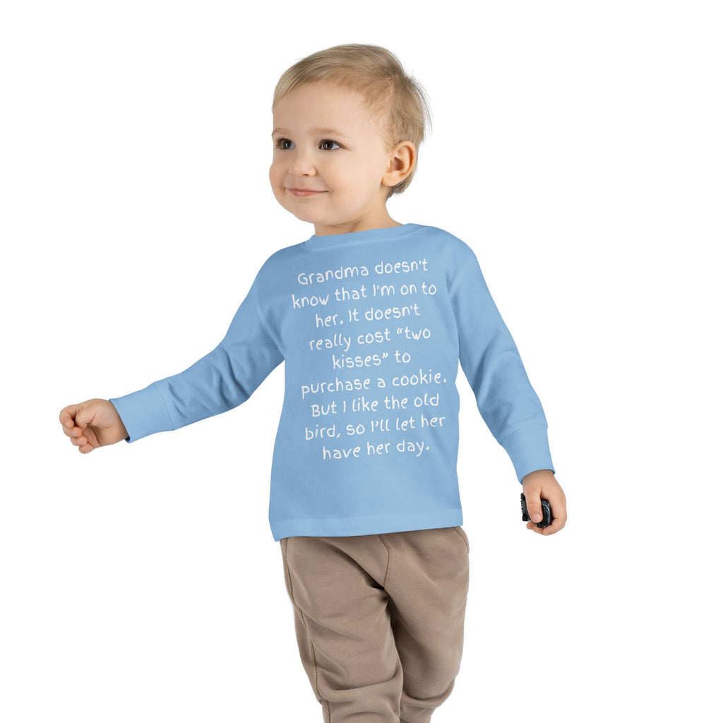 Toddler Long Sleeve Tee — "Grandma Doesn’t Know" Cute Quote Kids Shirt