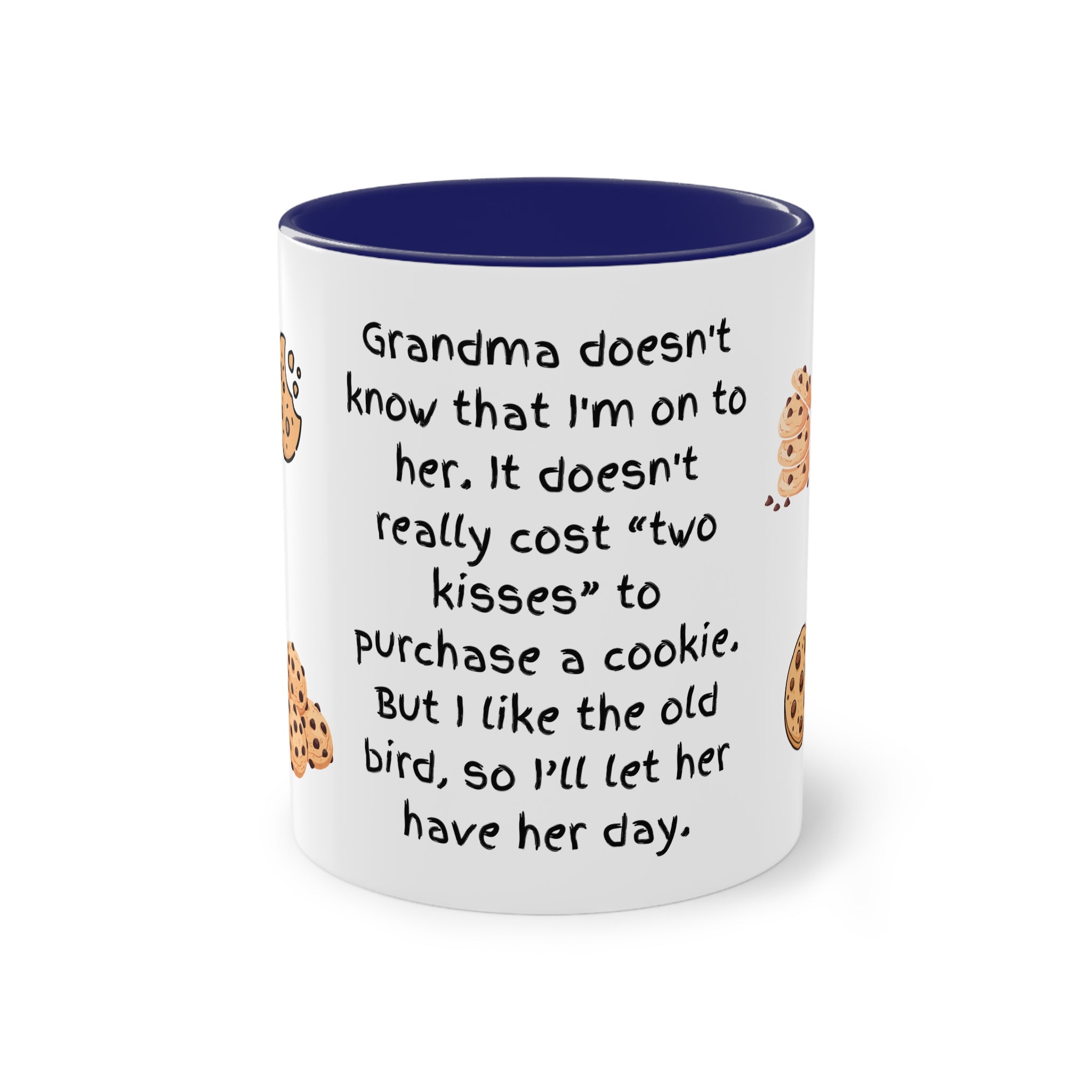 Funny Grandma Cookie Quote Mug – Two-Tone 11oz Coffee Cup