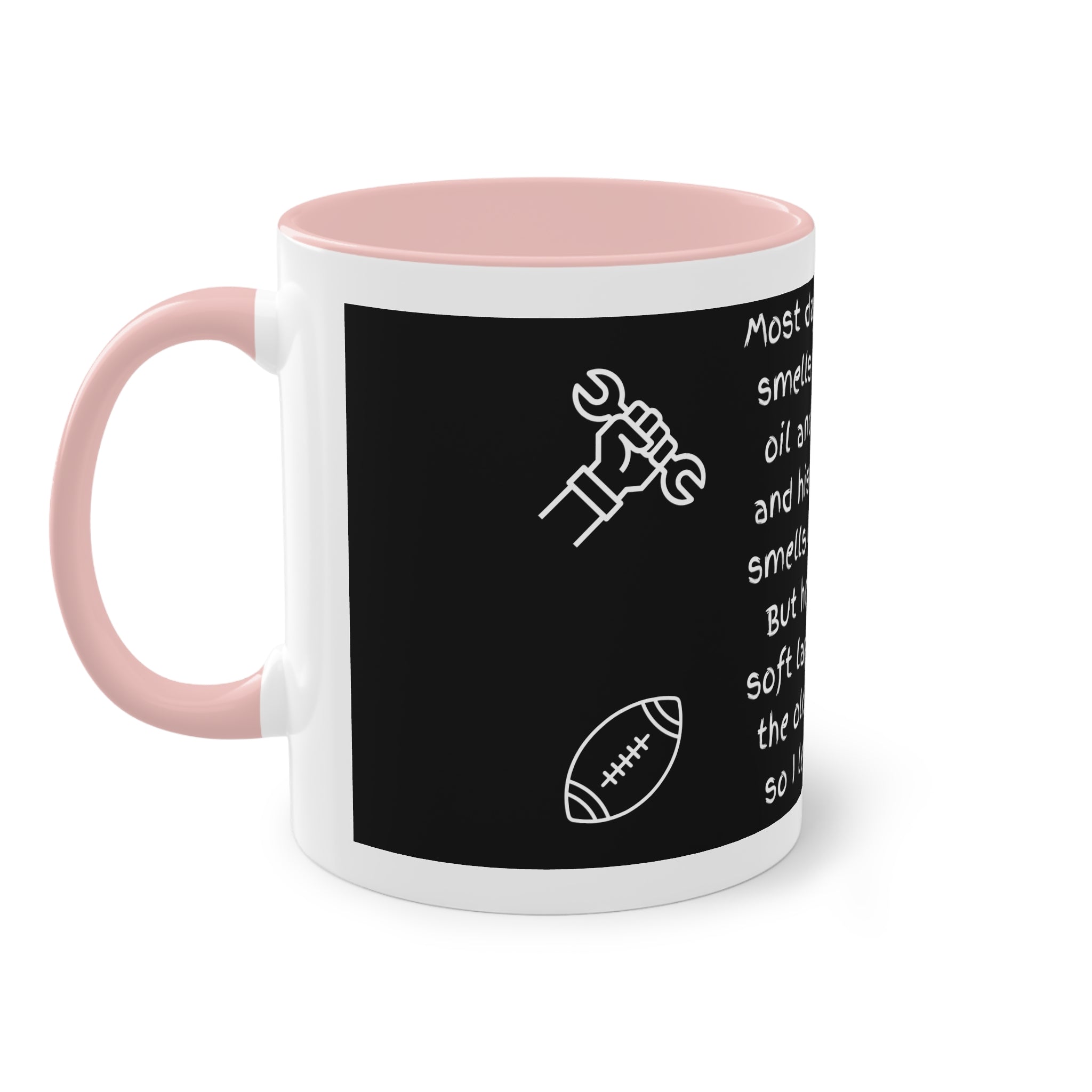 Funny Grandpa Coffee Mug — “Most days Grandpa smells like motor oil…” 11oz Two-Tone