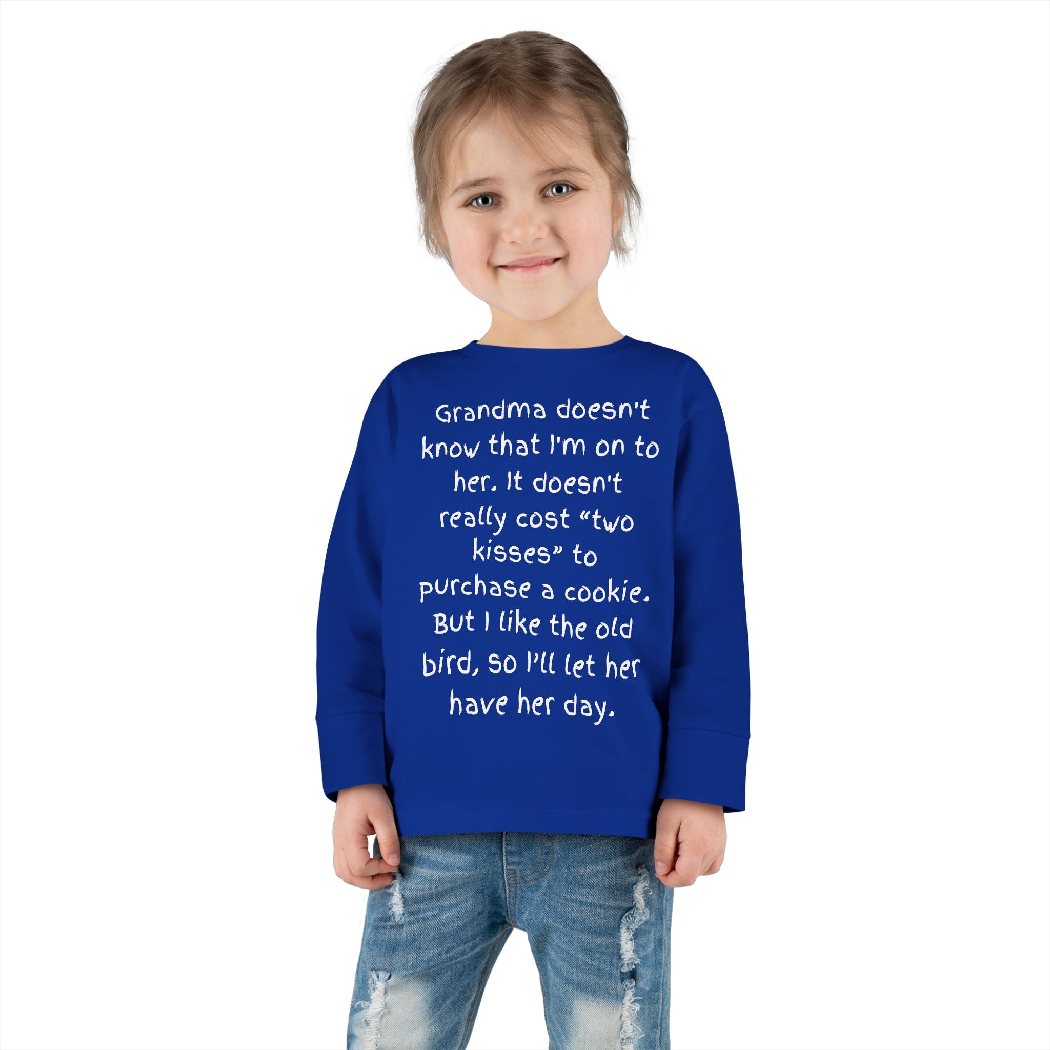 Toddler Long Sleeve Tee — "Grandma Doesn’t Know" Cute Quote Kids Shirt