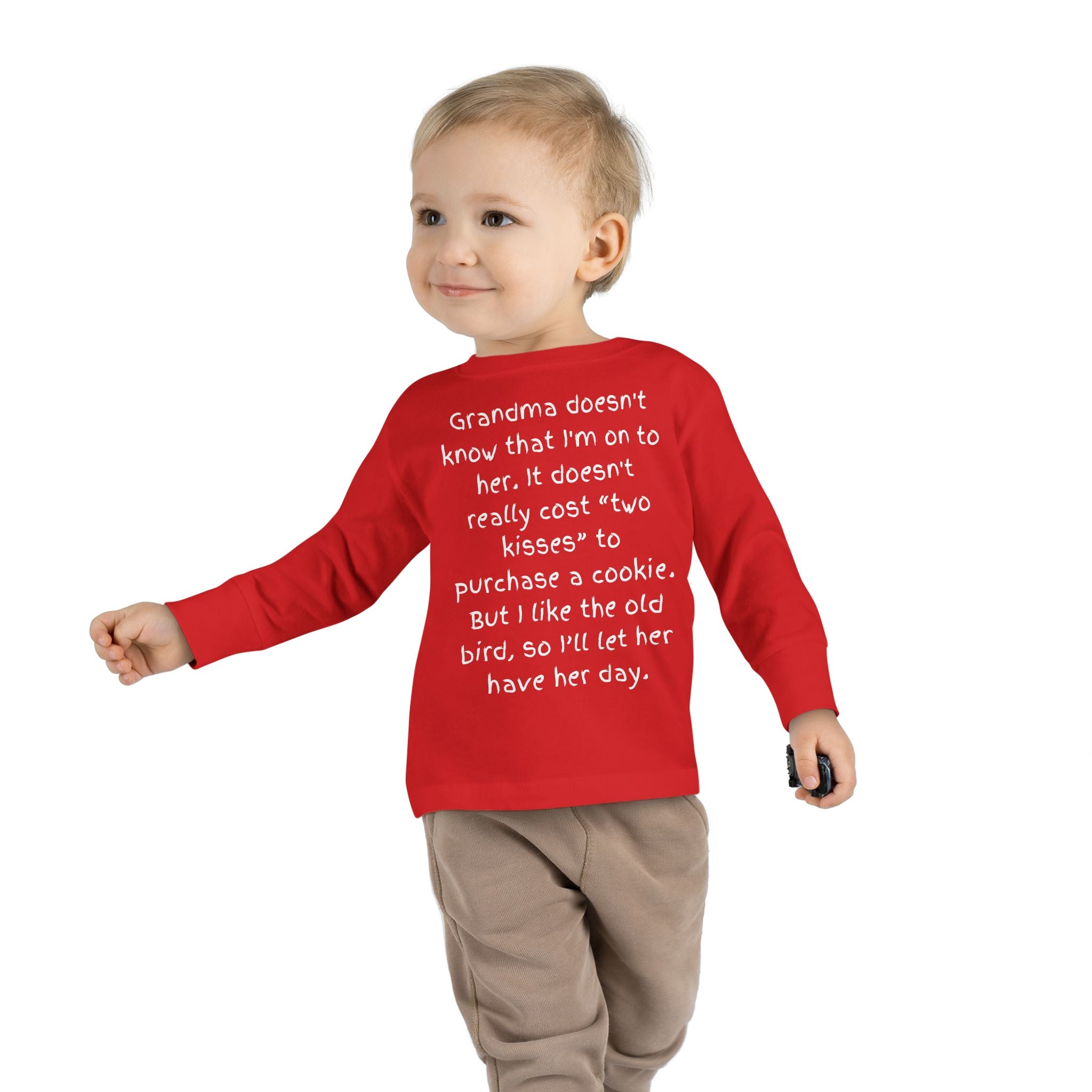 Toddler Long Sleeve Tee — "Grandma Doesn’t Know" Cute Quote Kids Shirt