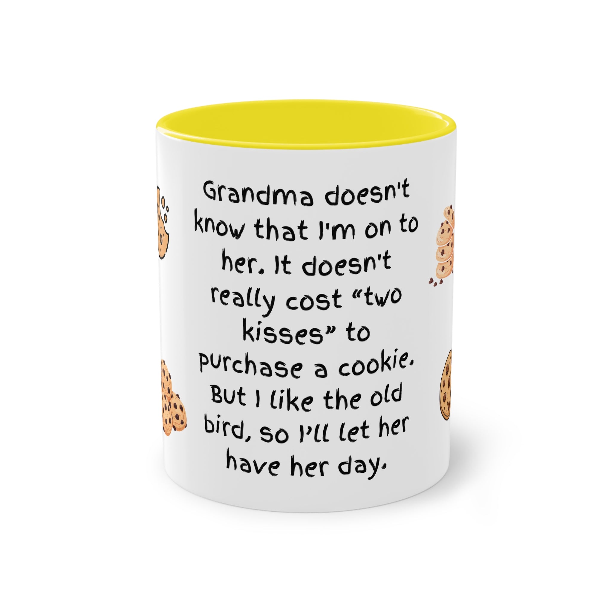 Funny Grandma Cookie Quote Mug – Two-Tone 11oz Coffee Cup