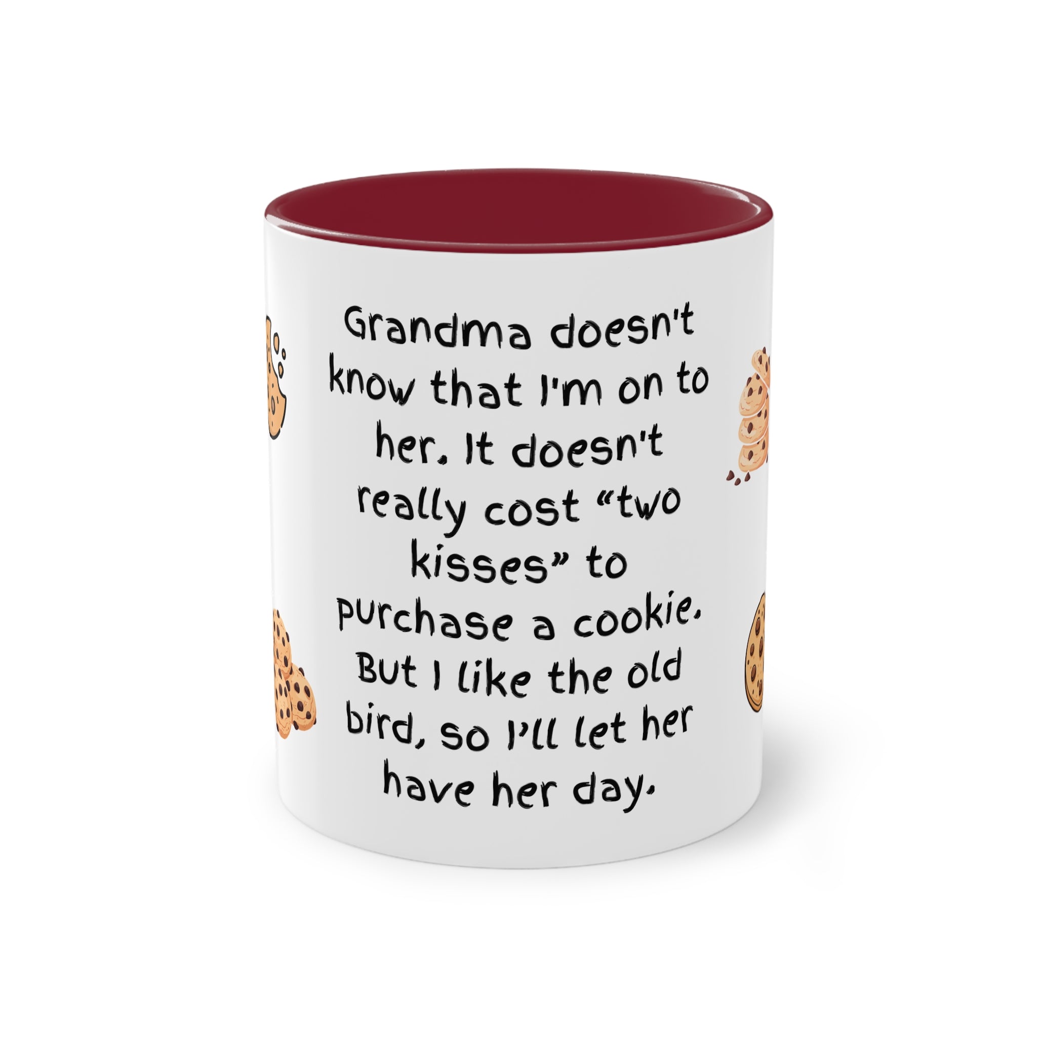 Funny Grandma Cookie Quote Mug – Two-Tone 11oz Coffee Cup