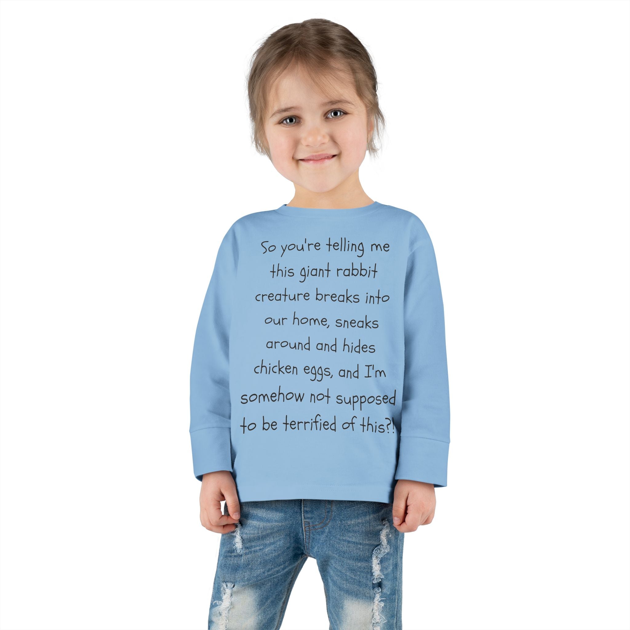 Toddler Long Sleeve Tee — Funny Parent Quote Baby Shirt (humorous nursery rhyme text)