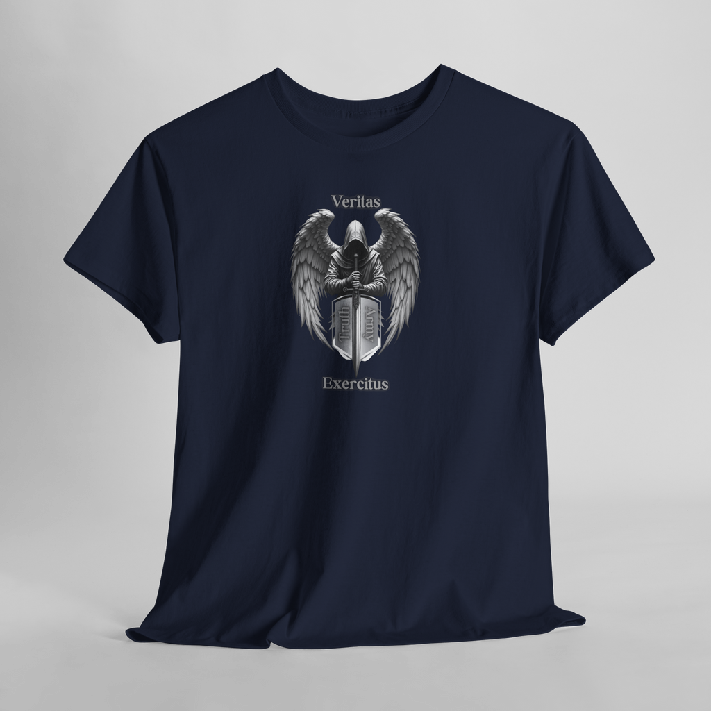 Guardian Angel Shield T‑Shirt  Veritas Exercitus Winged Crest Tee