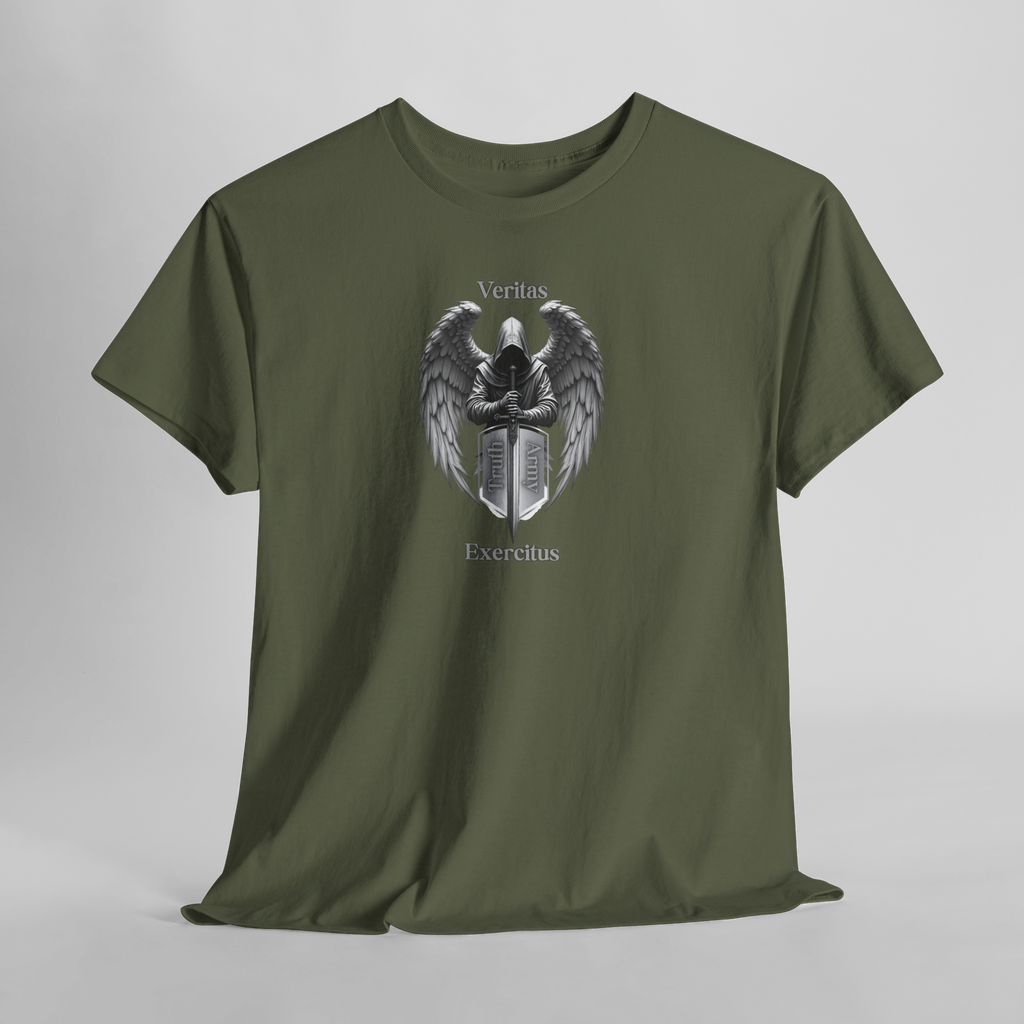 Guardian Angel Shield T‑Shirt  Veritas Exercitus Winged Crest Tee