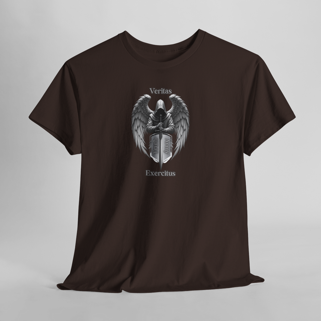 Guardian Angel Shield T‑Shirt  Veritas Exercitus Winged Crest Tee