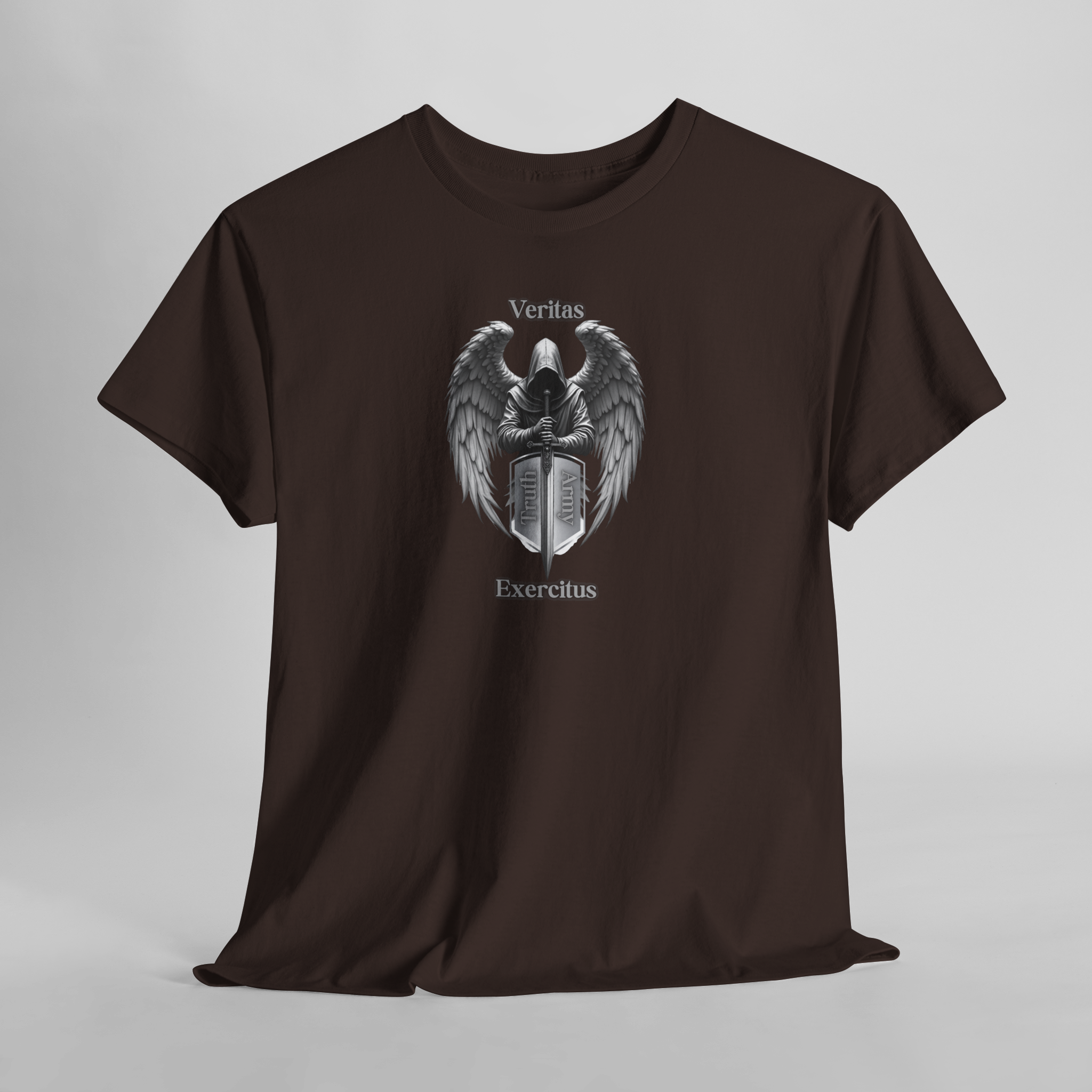 Guardian Angel Shield T‑Shirt  Veritas Exercitus Winged Crest Tee