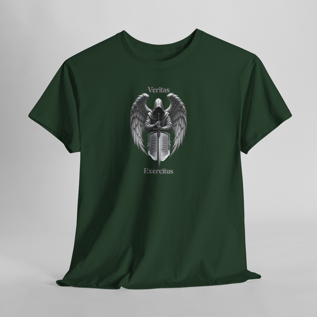 Guardian Angel Shield T‑Shirt  Veritas Exercitus Winged Crest Tee