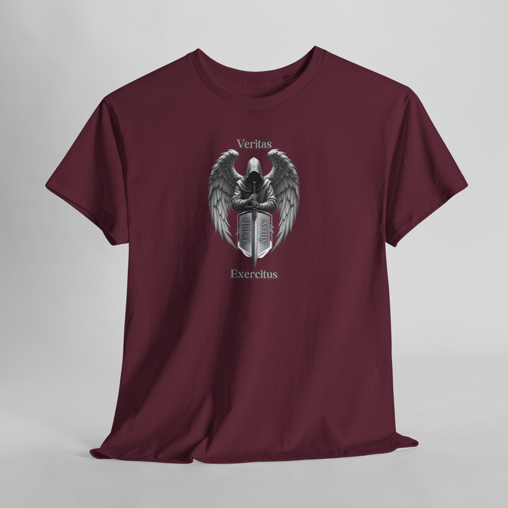 Guardian Angel Shield T‑Shirt  Veritas Exercitus Winged Crest Tee