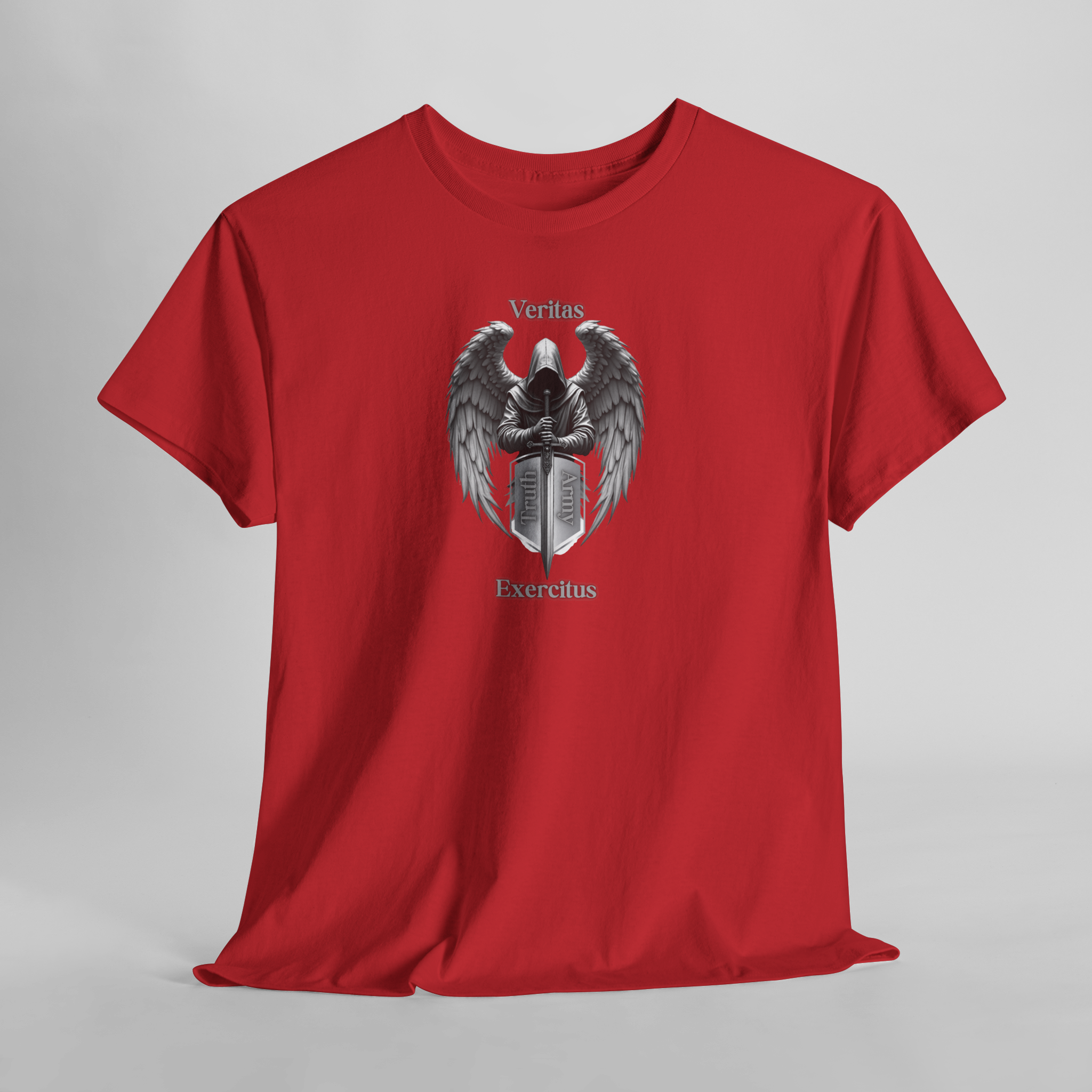 Guardian Angel Shield T‑Shirt  Veritas Exercitus Winged Crest Tee