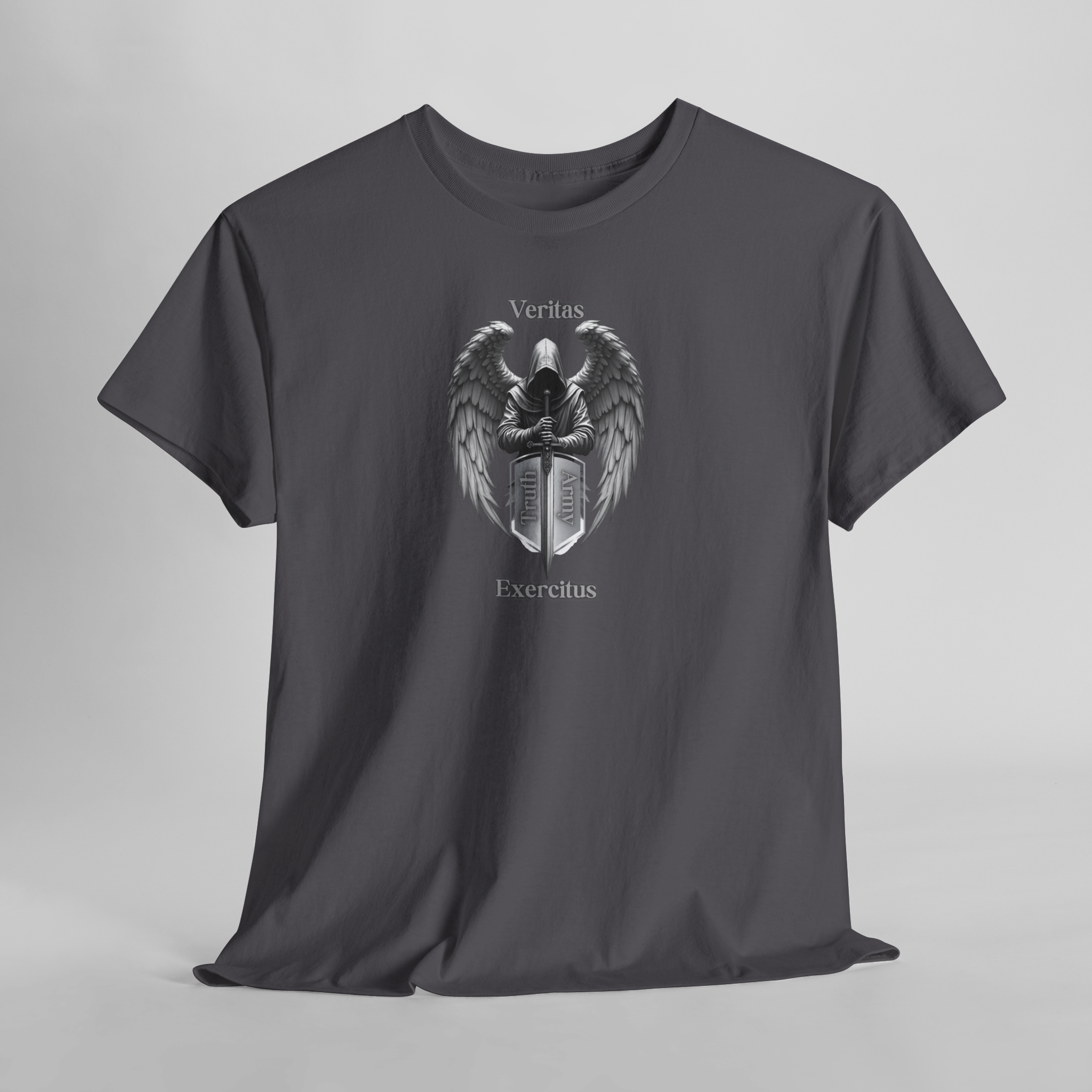 Guardian Angel Shield T‑Shirt  Veritas Exercitus Winged Crest Tee