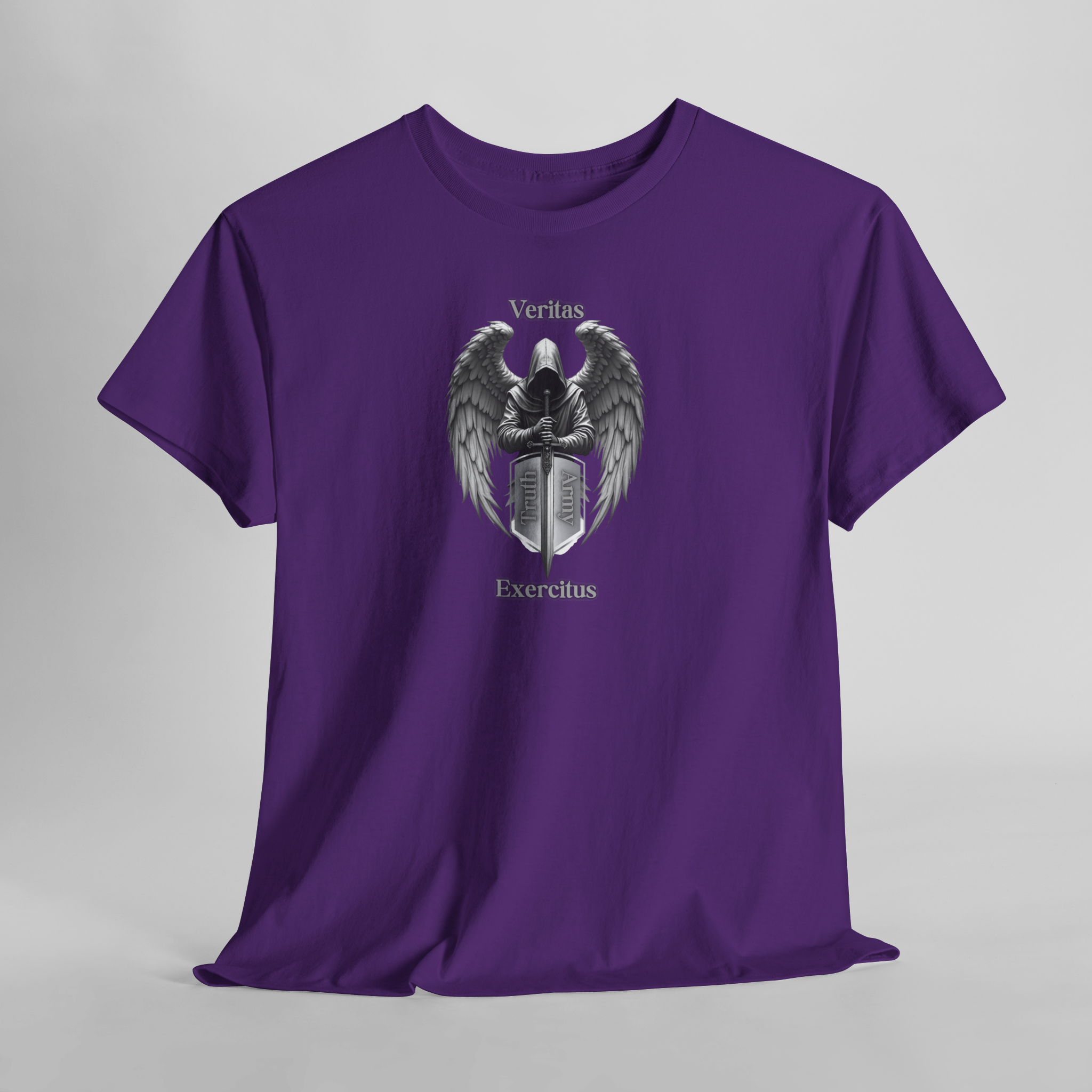 Guardian Angel Shield T‑Shirt  Veritas Exercitus Winged Crest Tee
