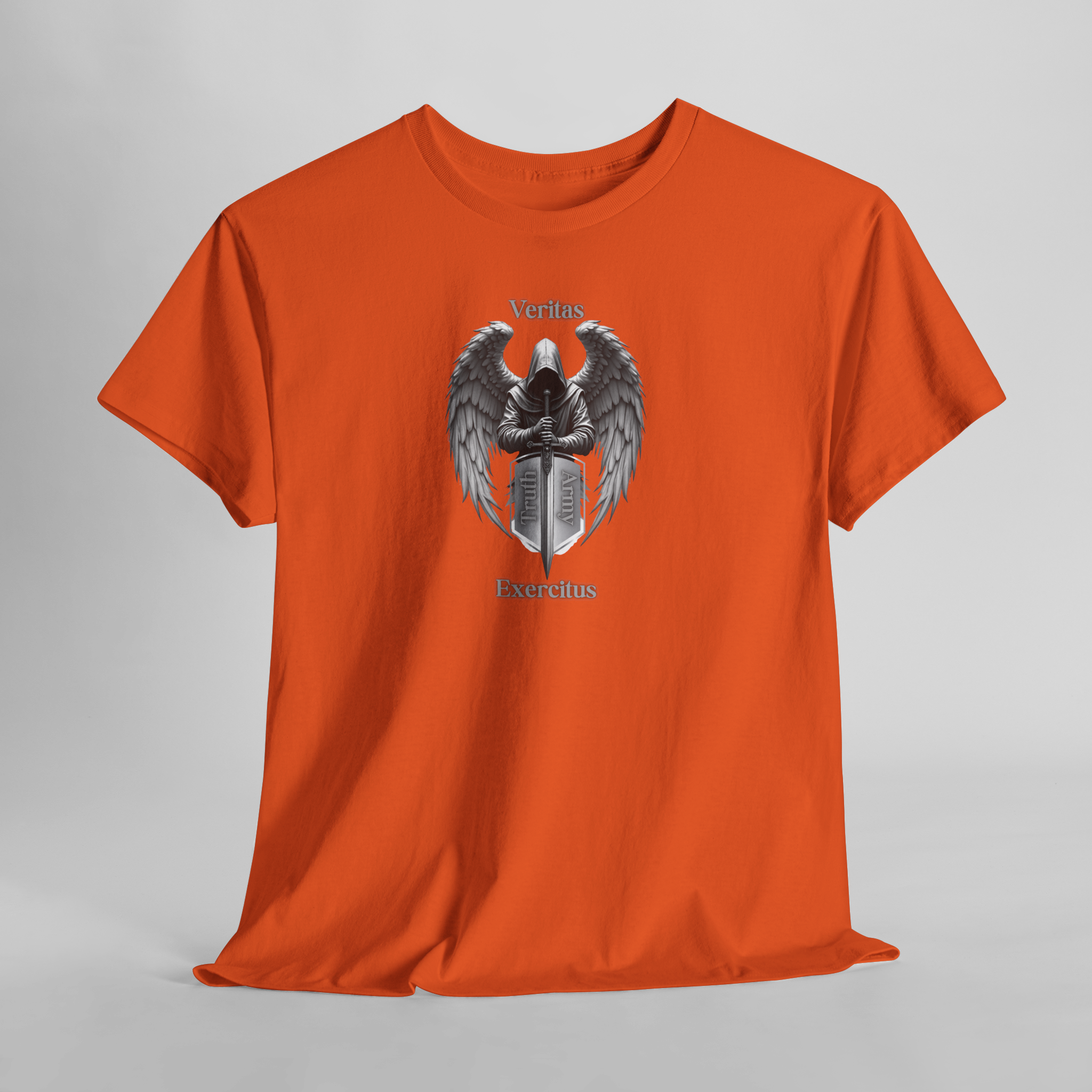 Guardian Angel Shield T‑Shirt  Veritas Exercitus Winged Crest Tee