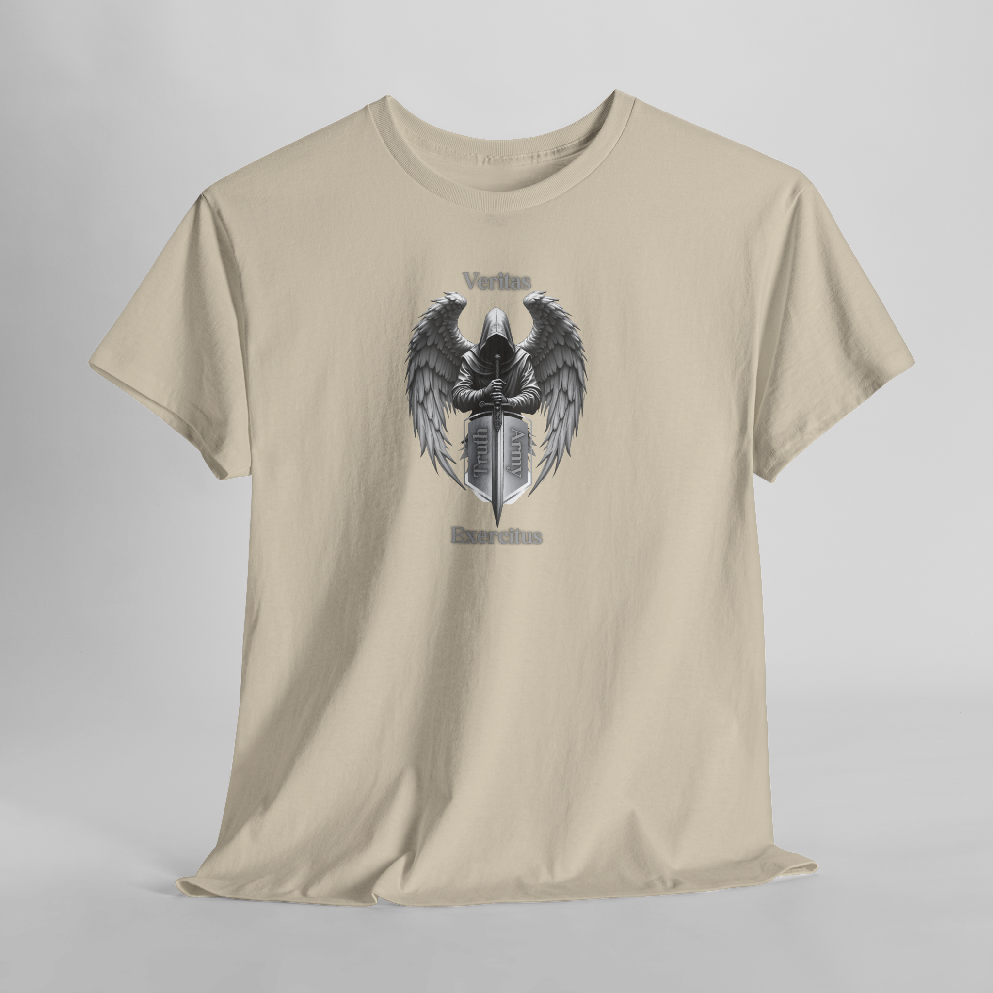 Guardian Angel Shield T‑Shirt  Veritas Exercitus Winged Crest Tee