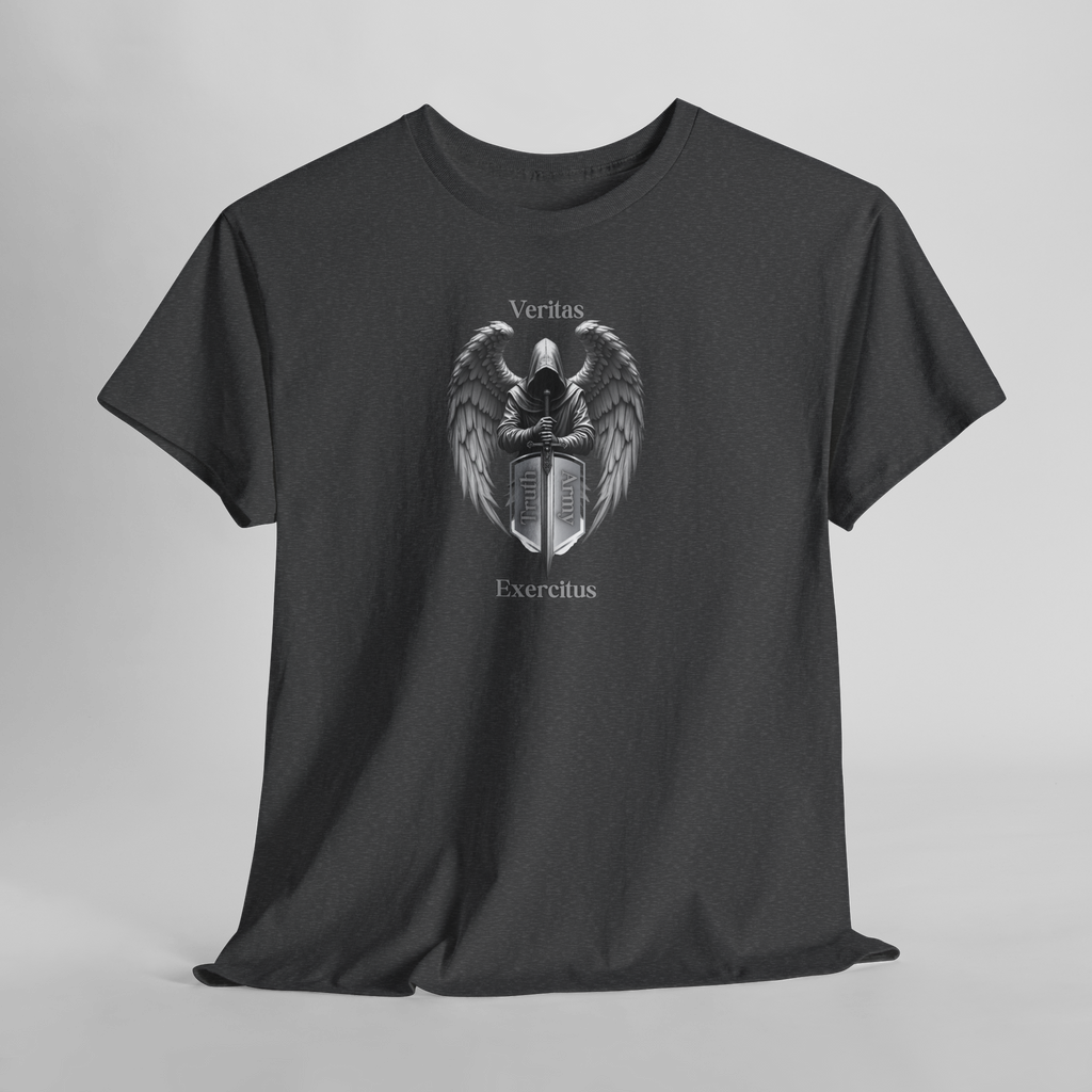Guardian Angel Shield T‑Shirt  Veritas Exercitus Winged Crest Tee