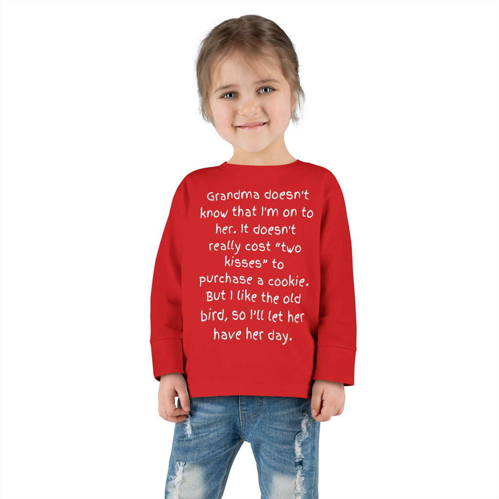 Toddler Long Sleeve Tee — "Grandma Doesn’t Know" Cute Quote Kids Shirt