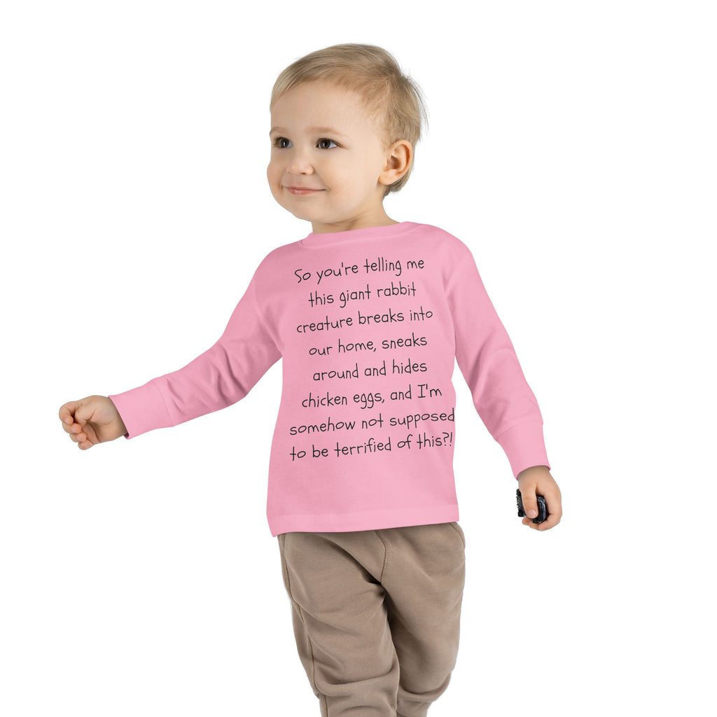Toddler Long Sleeve Tee — Funny Parent Quote Baby Shirt (humorous nursery rhyme text)