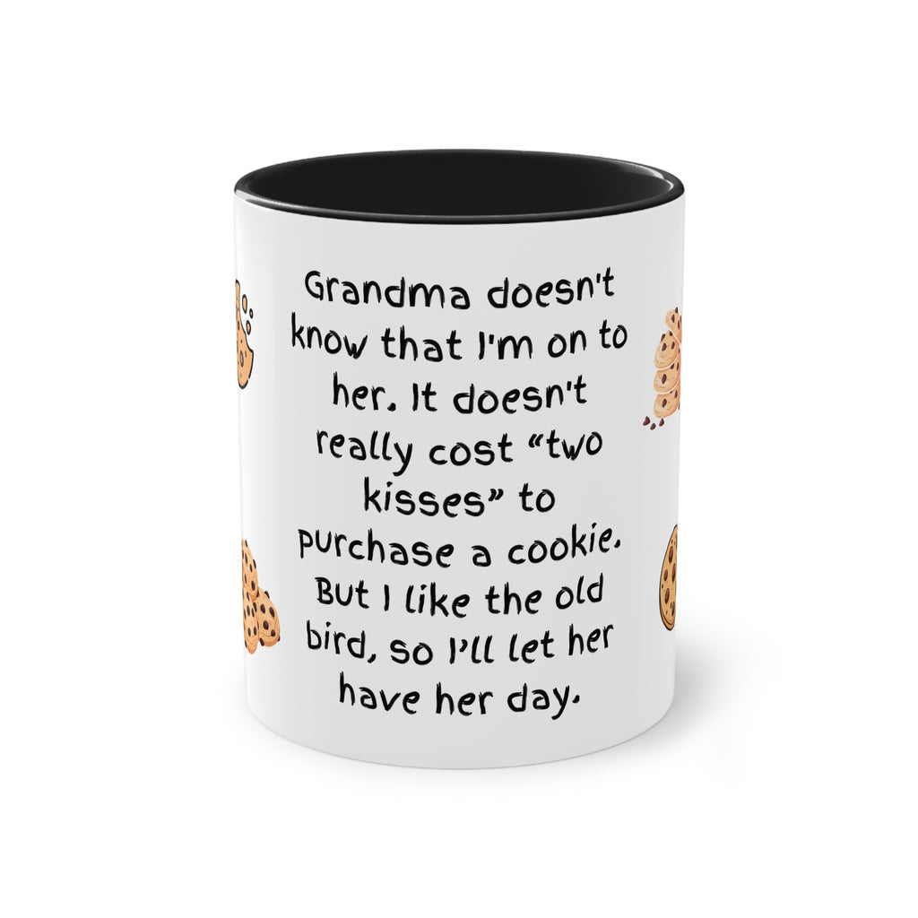 Funny Grandma Cookie Quote Mug – Two-Tone 11oz Coffee Cup