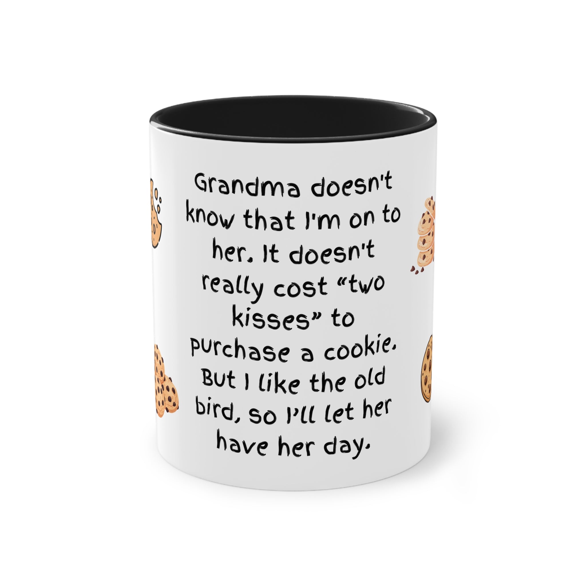 Funny Grandma Cookie Quote Mug – Two-Tone 11oz Coffee Cup