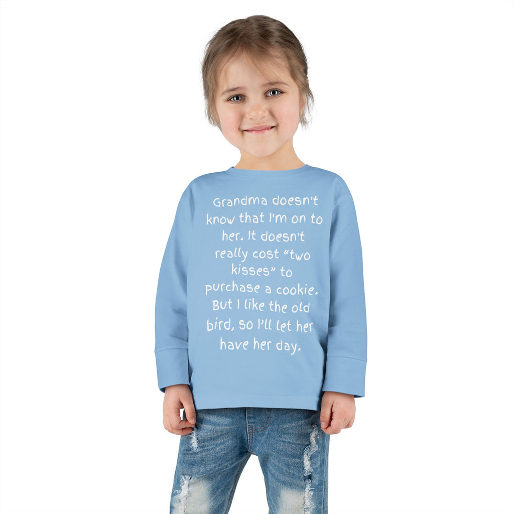 Toddler Long Sleeve Tee — "Grandma Doesn’t Know" Cute Quote Kids Shirt