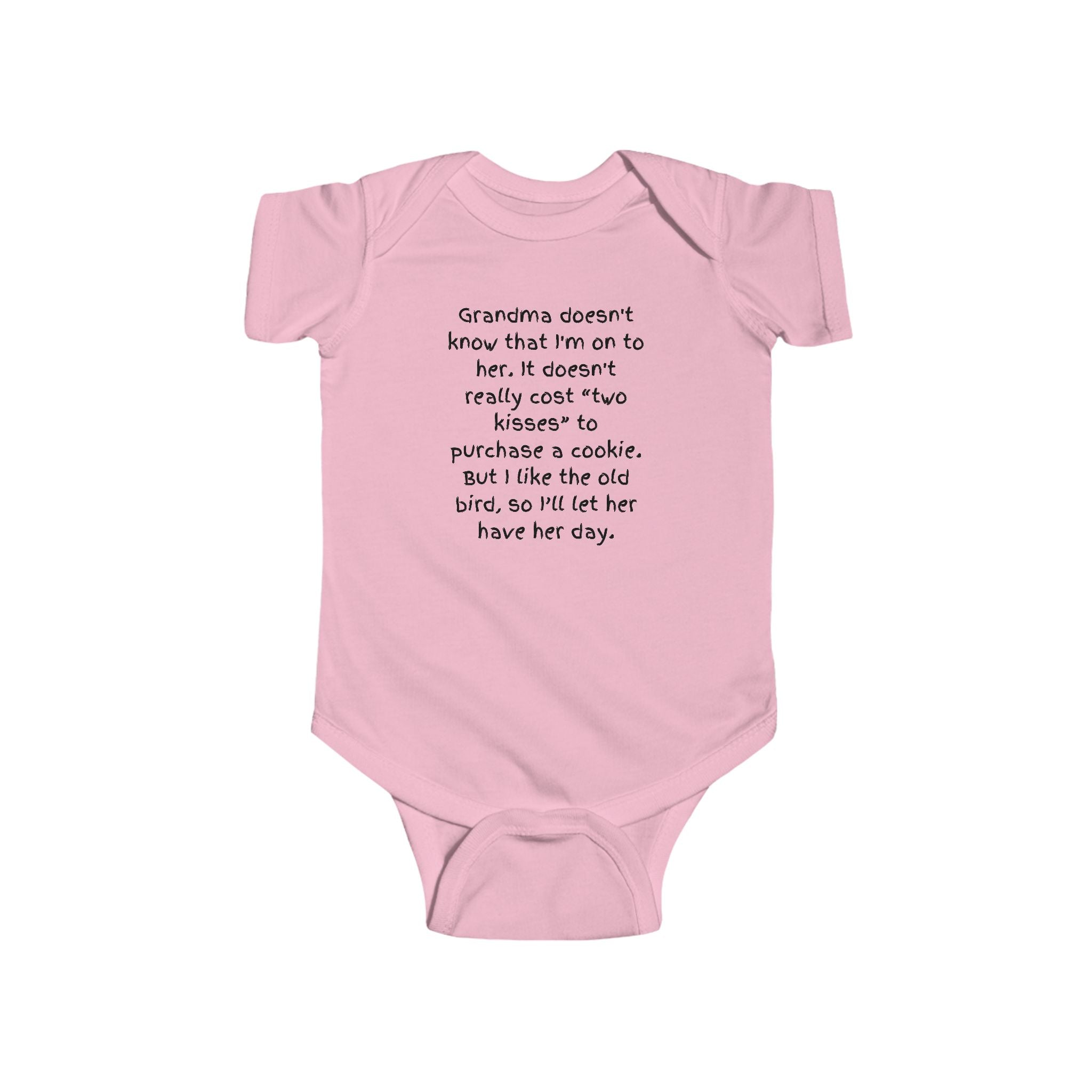 Funny Baby Bodysuit – "Grandma doesn’t know that I’m on to her..." Humorous Infant Onesie