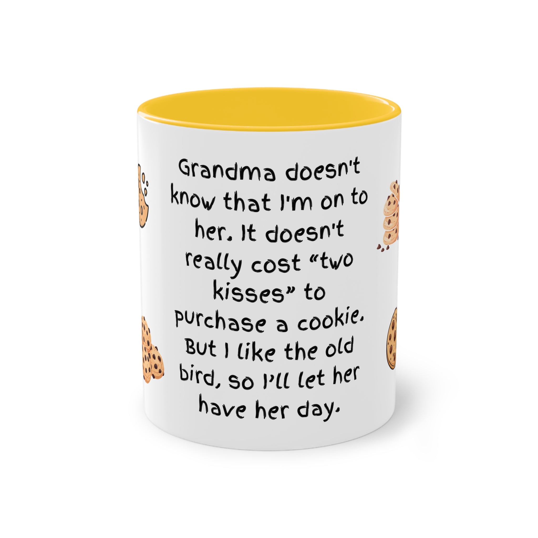 Funny Grandma Cookie Quote Mug – Two-Tone 11oz Coffee Cup