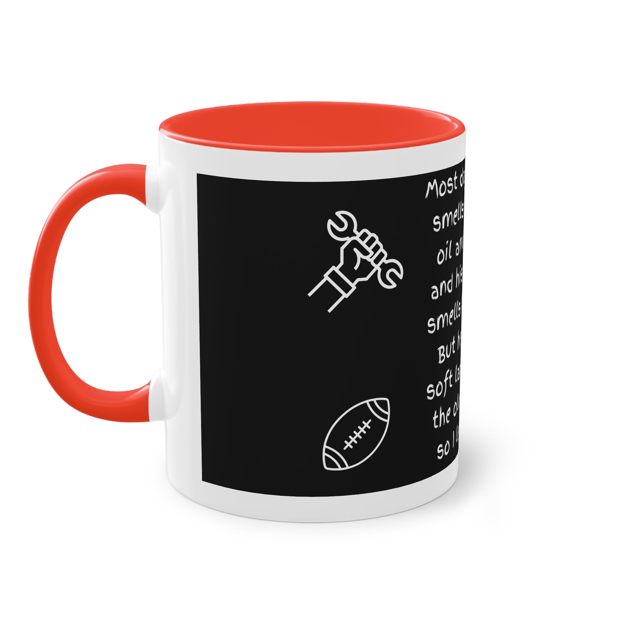 Funny Grandpa Coffee Mug — “Most days Grandpa smells like motor oil…” 11oz Two-Tone