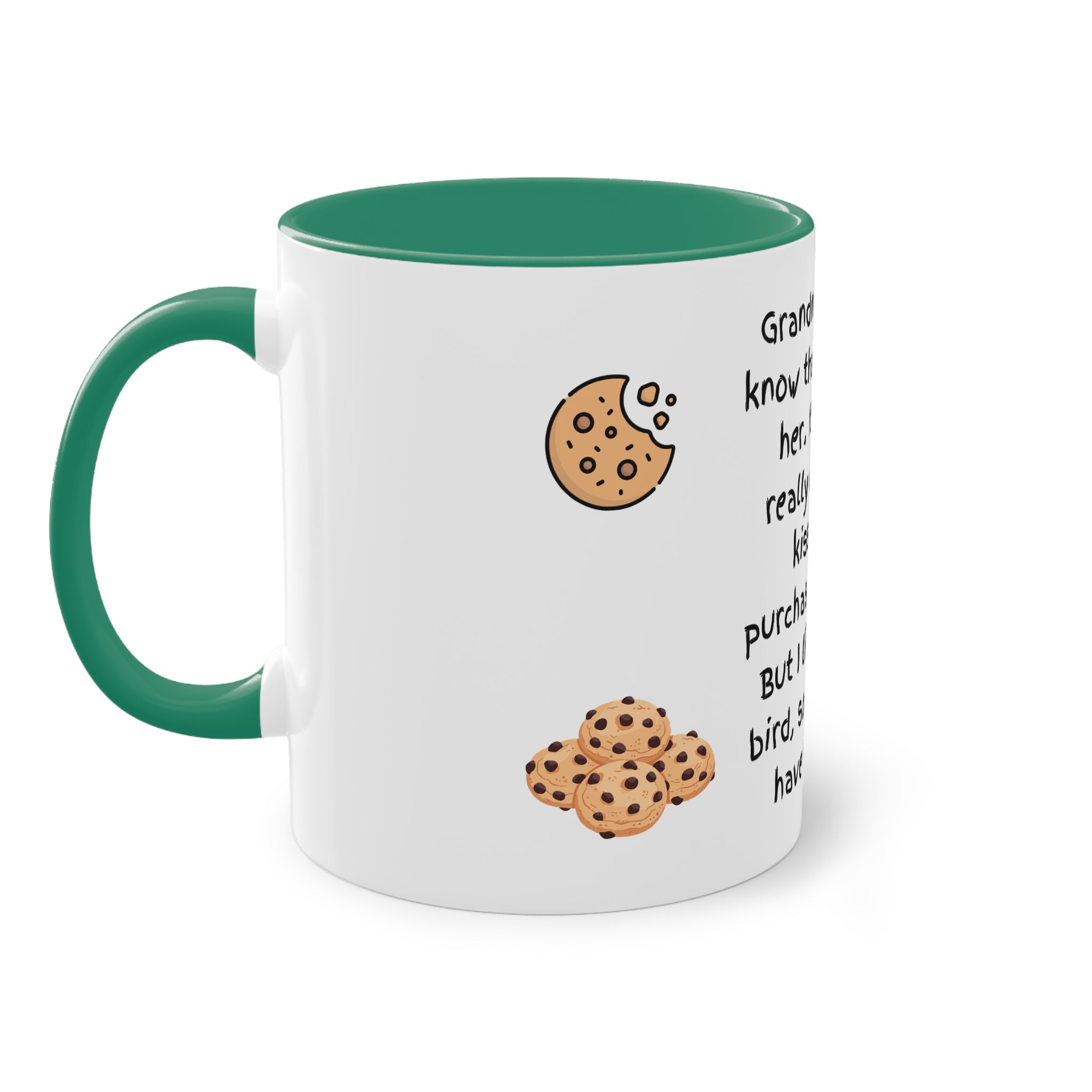 Funny Grandma Cookie Quote Mug – Two-Tone 11oz Coffee Cup