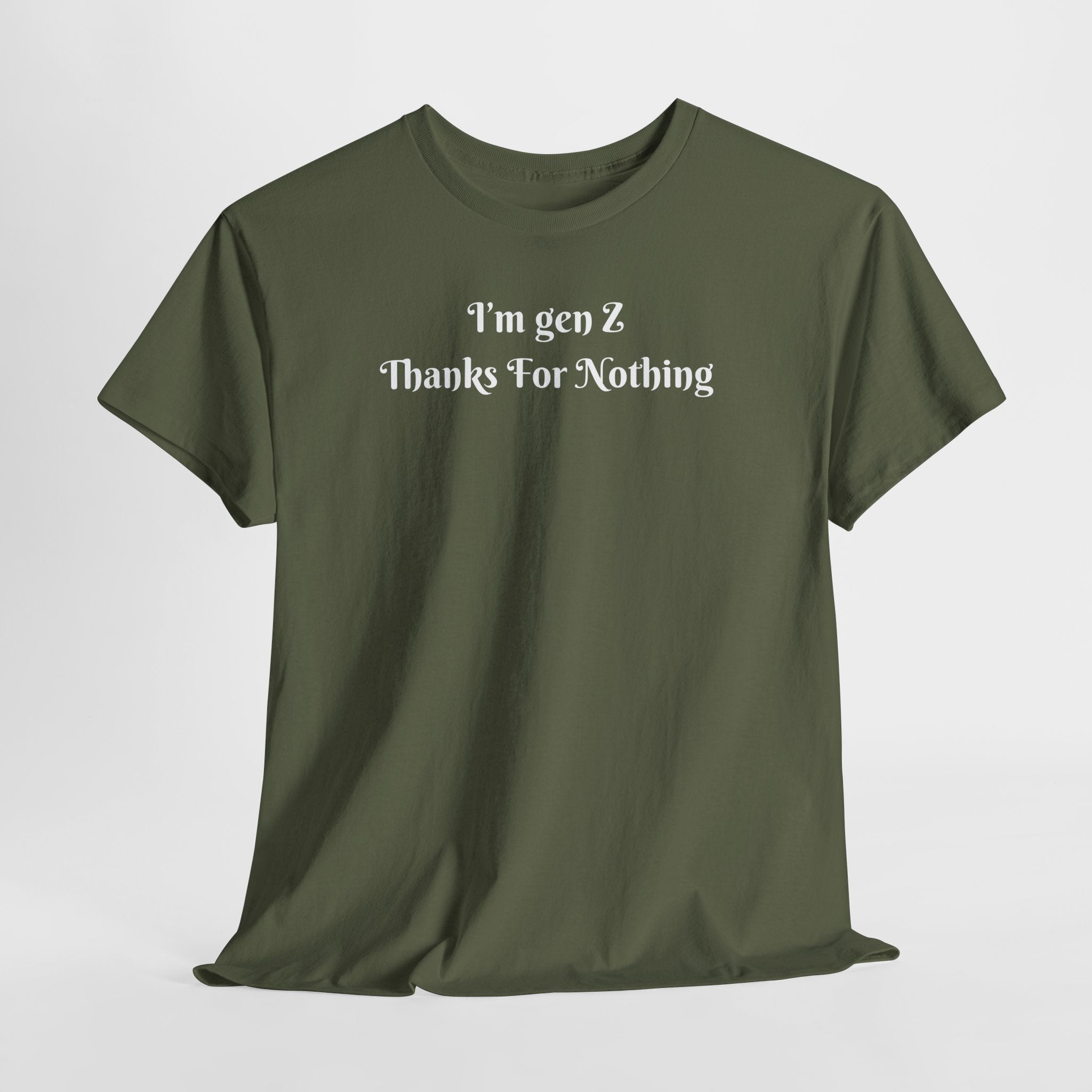 Gen Z 'Thanks For Nothing' Graphic Tee - Funny Retro Statement T-Shirt