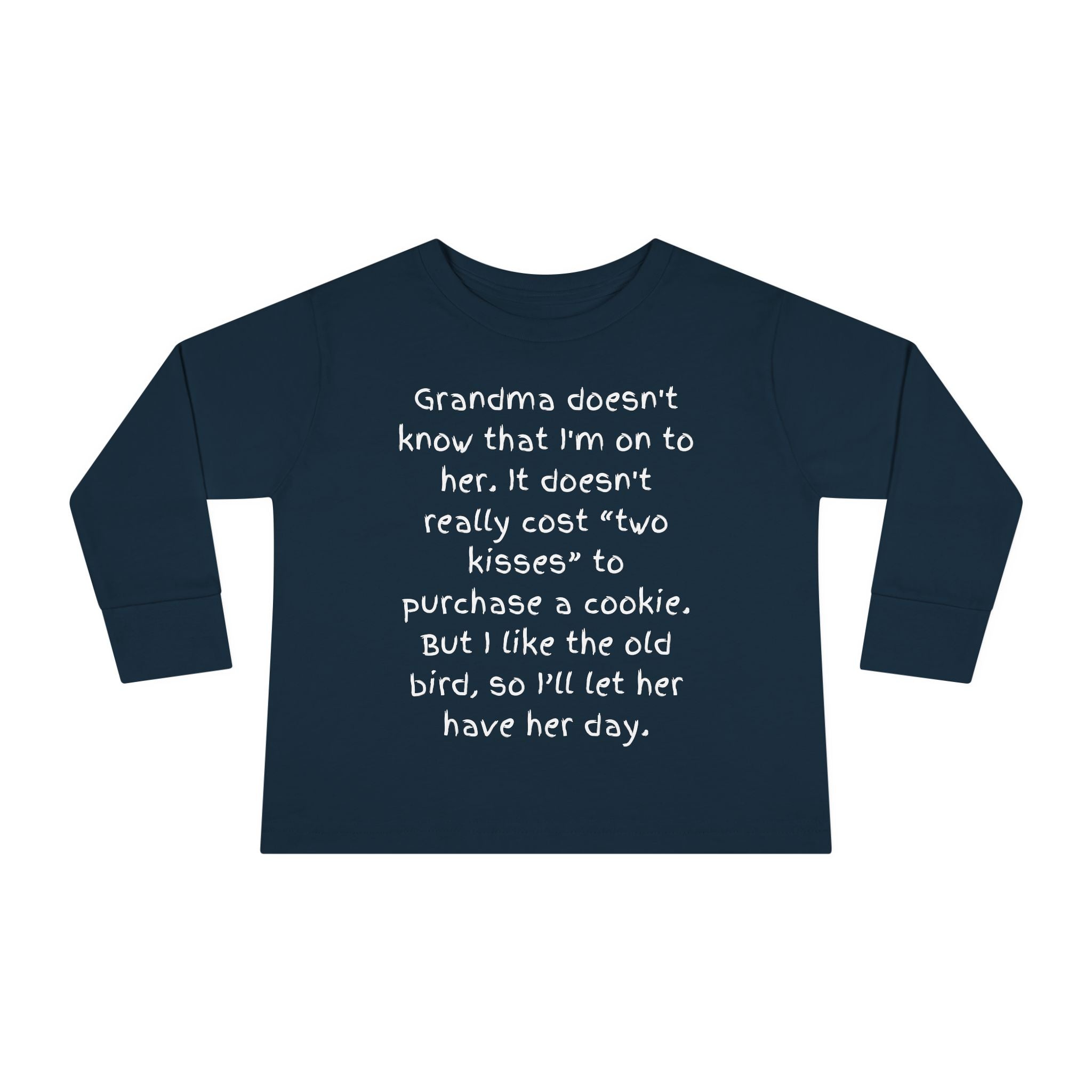 Toddler Long Sleeve Tee — "Grandma Doesn’t Know" Cute Quote Kids Shirt