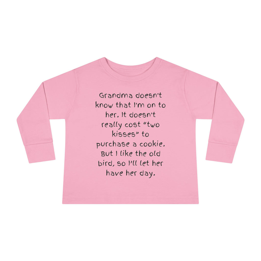 Toddler Long Sleeve Tee — "Grandma Doesn’t Know" Cute Quote Kids Shirt
