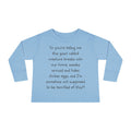 Toddler Long Sleeve Tee — Funny Parent Quote Baby Shirt (humorous nursery rhyme text)